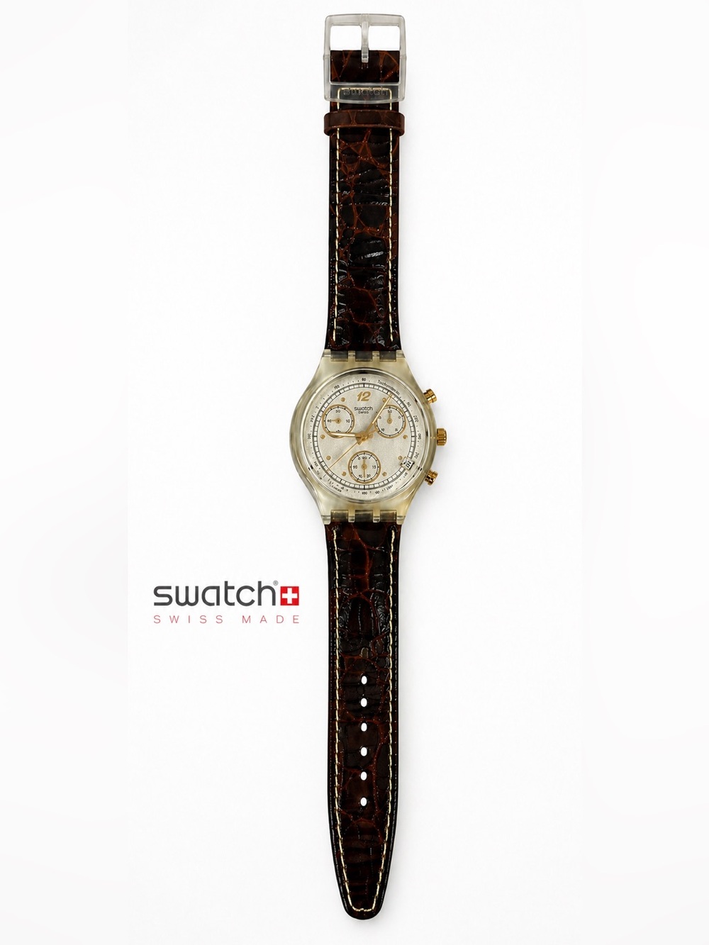Vintage 1994 SWATCH Chrono "Croccante" Chronograph SCK401 Watch New Battery VGC